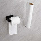 Self-Adhesive Stainless Steel Toilet Paper Holder Black Finish for Bathroom