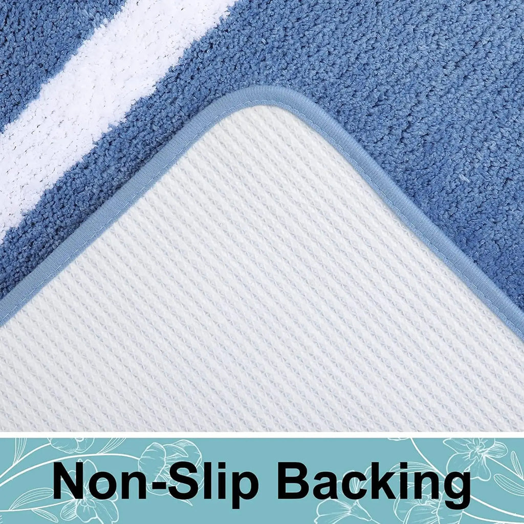 Absorbent Microfiber Bath Mat, Soft Plush Non-Slip Bathroom Rug, Thick Floor Mat for Shower, Toilet & Bedroom