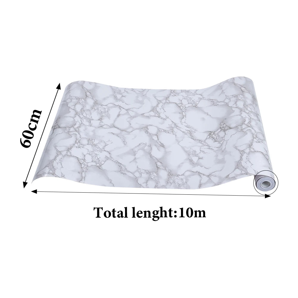 Peel-and-Stick Marble PVC Wallpaper for Kitchen, Counters, and Tables