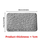 Memory Foam Embossed Velvet Bathroom & Living Room Mat – Non-Slip Cobblestone Floor Carpet