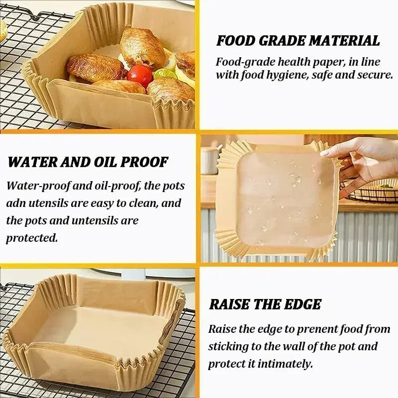 Air Fryer Disposable Parchment Paper – Non-Stick, Eco-Friendly Liners