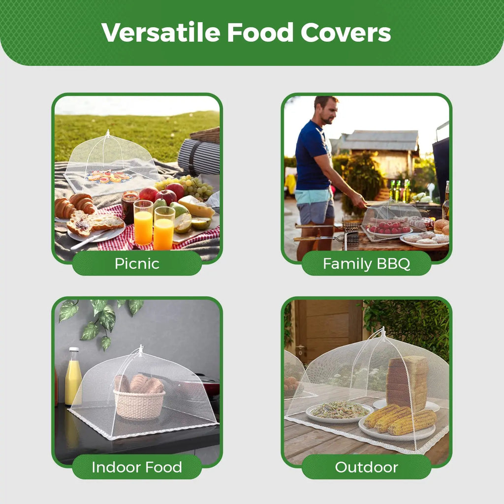 Eco-Friendly 17” Pop-Up Picnic Food Covers – Mesh Umbrella Tent