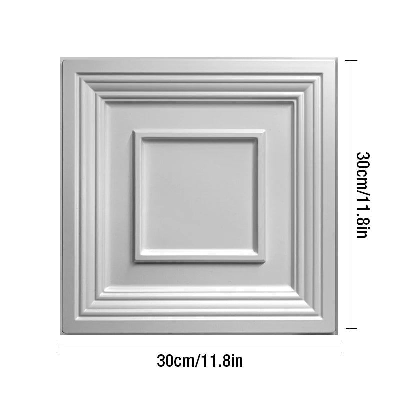 3D PVC Geometric Wall Panel Waterproof Fire-Resistant 30x30cm