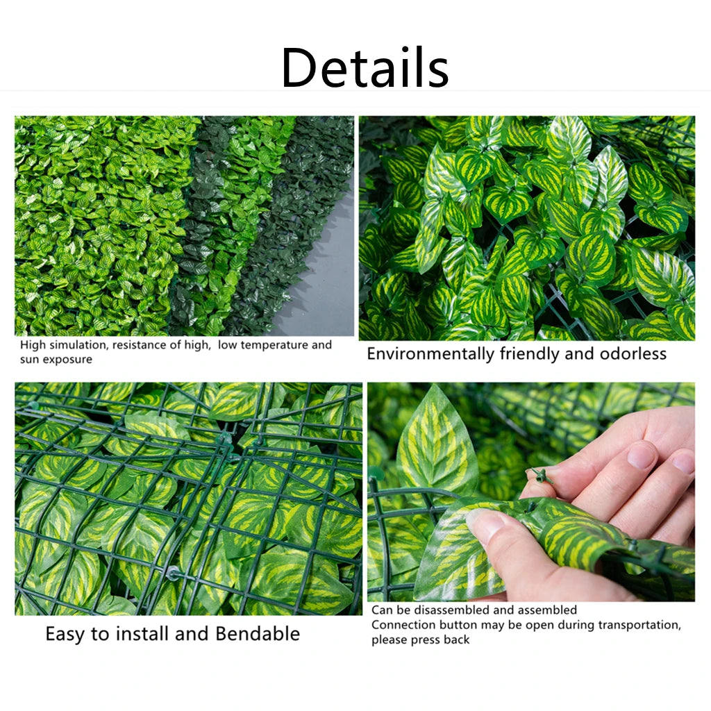 Amuixui Artificial Leaf Fence Panel Outdoor Privacy & Decorative Decor