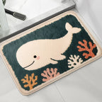 Cartoon Animal Bathroom Mat – Soft, Absorbent, Non-Slip Shower & Toilet Floor Rug for Kids