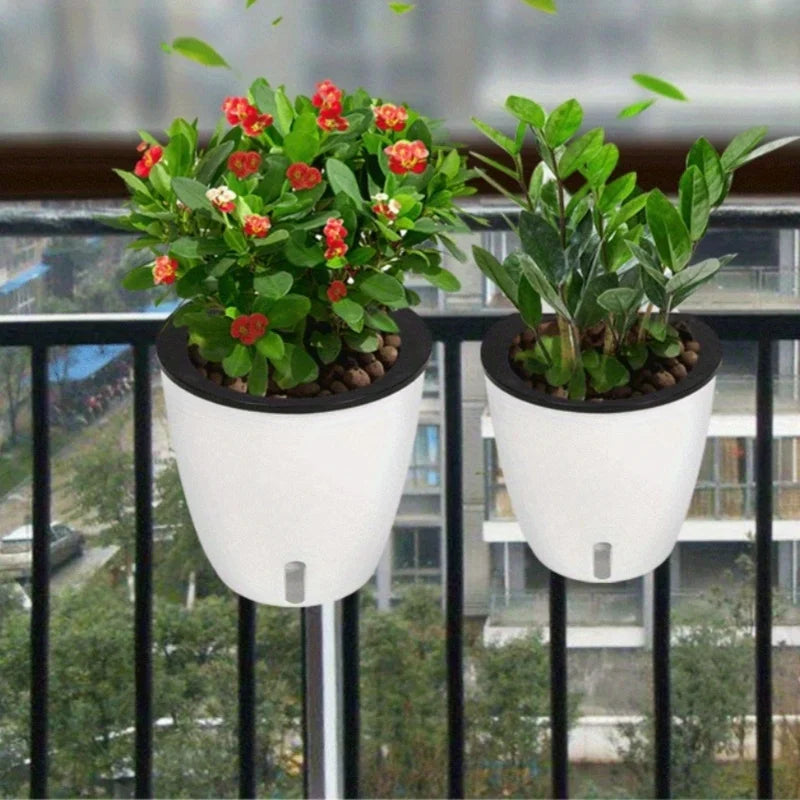 5-Pack Self-Watering Hanging Flower Pots with Rope