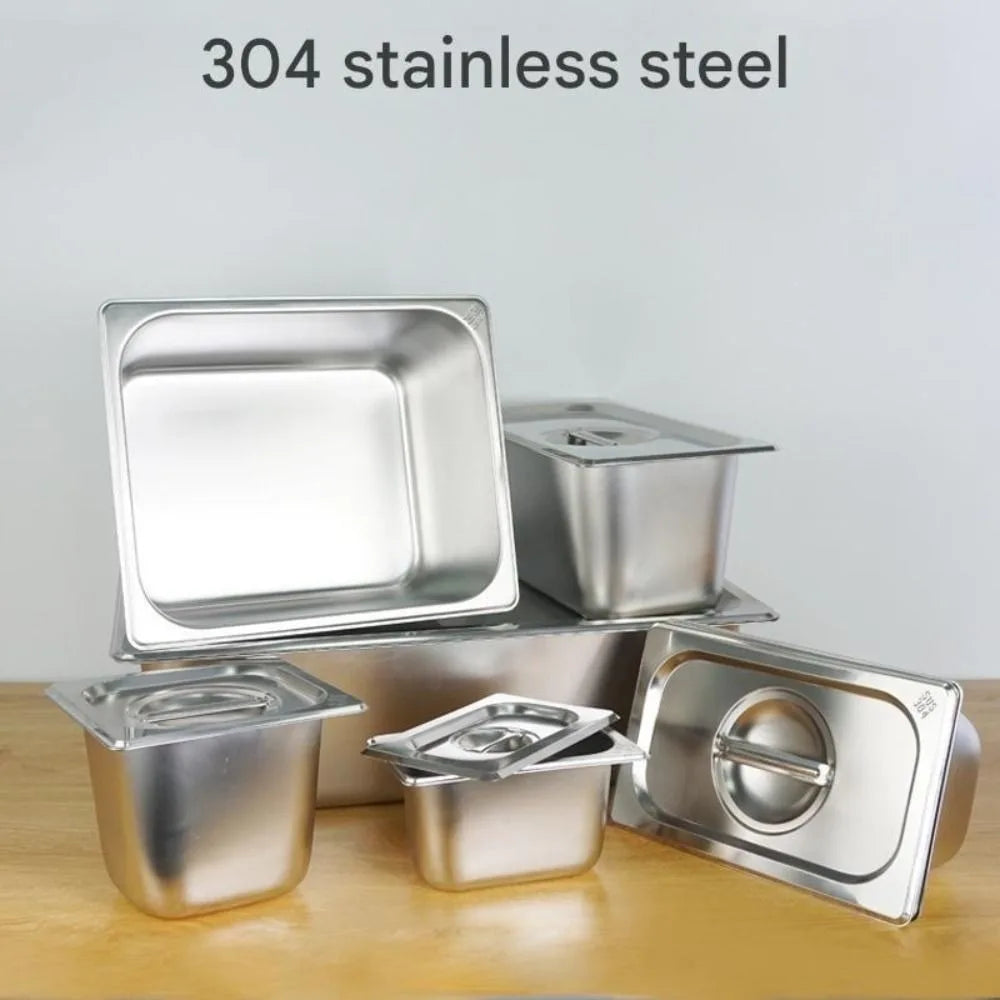 304 Stainless Steel Food Storage Pan – Durable Buffet & Kitchen Use