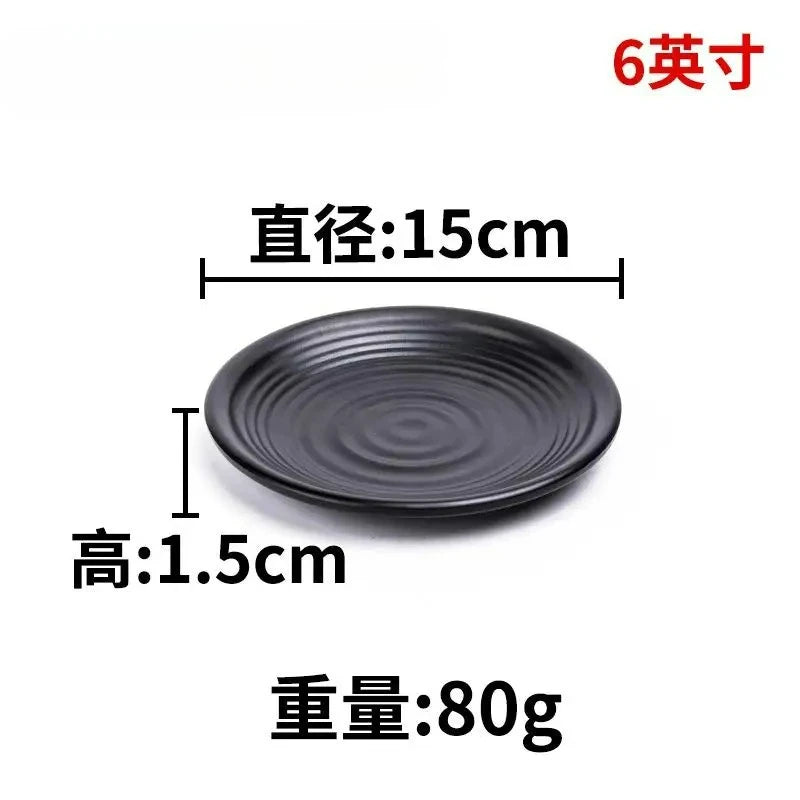 CERAMICS Round Plastic Plate – Solid Color Durable Tableware