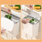 9L Wall-Mounted Trash Can with Lid, Kitchen & Bathroom Hanging Storage Bin, Smart Cabinet Garbage Holder