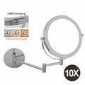 8 Inch Wall Mounted Makeup Mirror with USB Charging and 10X Magnification