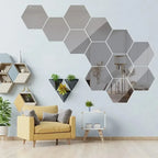 Elegant Hexagon Acrylic Mirror Wall Stickers for Stylish Home Decor