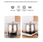22cm Stainless Steel Stock Pot with Glass Cover – Soup & Kitchen Tool