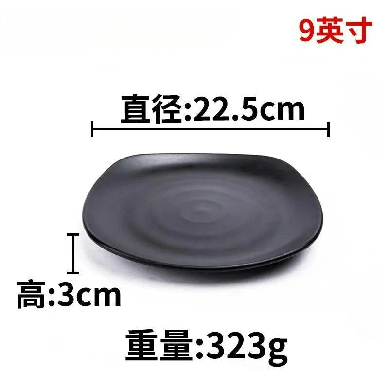 CERAMICS Round Plastic Plate – Solid Color Durable Tableware