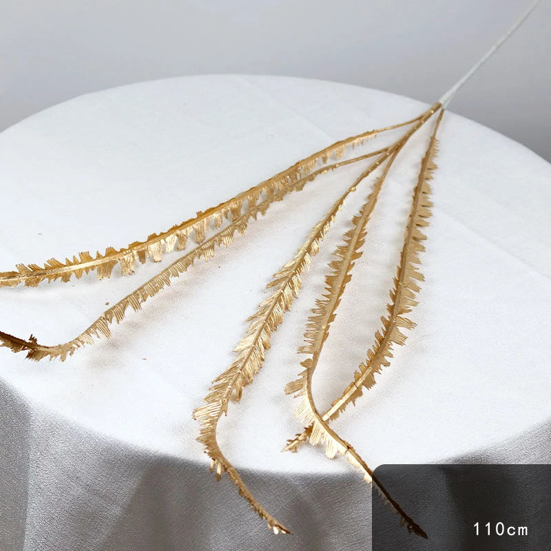 95cm Gold Artificial Eucalyptus & Ginkgo Leaf Plant Decor