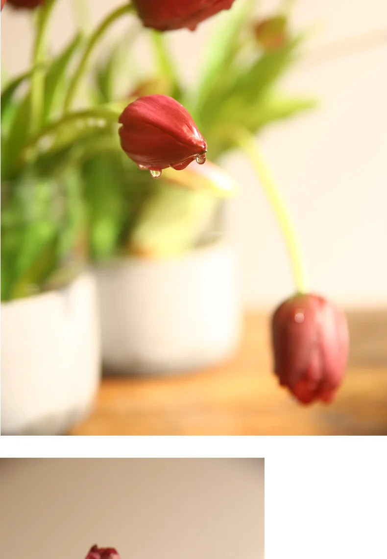 40cm Five-Headed Artificial Tulip Bouquet – Nordic Style