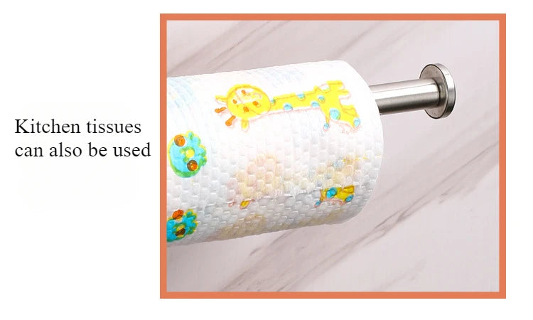 Stainless Steel Toilet Paper Holder Wall-Mounted Adhesive Roll Paper Rack for Bathroom