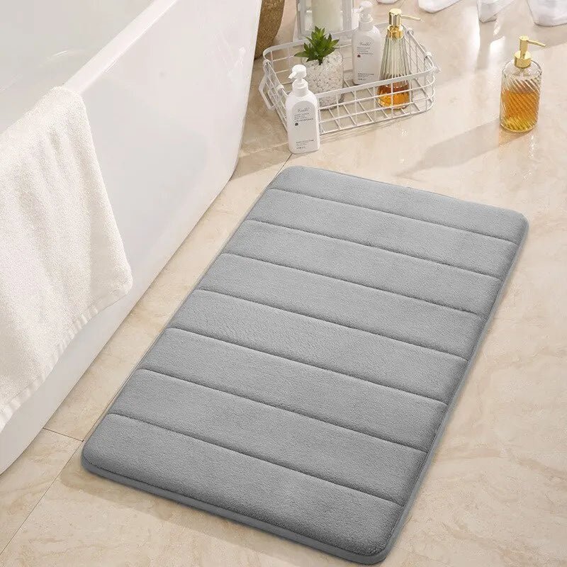 Memory Cotton Bathroom Mat 50x80cm Anti-Slip Absorbent Quick-Dry Soft Toilet Rug