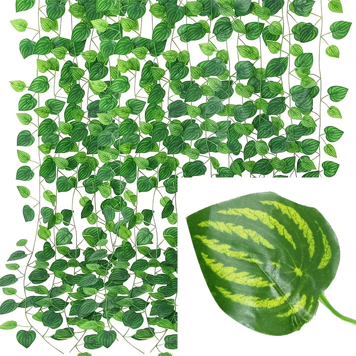 2/80M Artificial Green Leaves Ivy Vine Garland – 30pcs