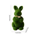 Artificial Moss Easter Bunny Figurine – Cute Foam Flocking Decoration