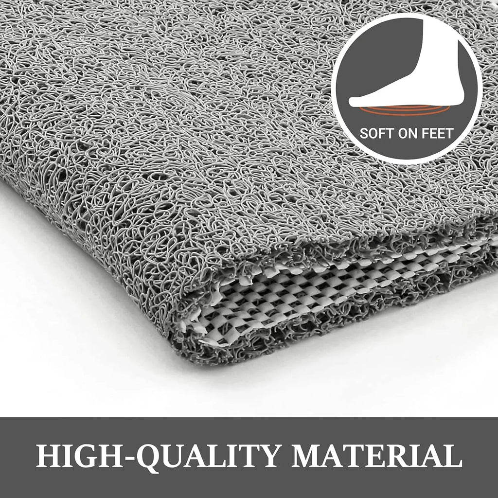 Non-Slip Shower & Bathtub Mat 24x16 Inch PVC Loofah Quick Drying Bath Mat with Drain