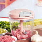 Manual Garlic Press & Vegetable Chopper – Stainless Steel & Plastic