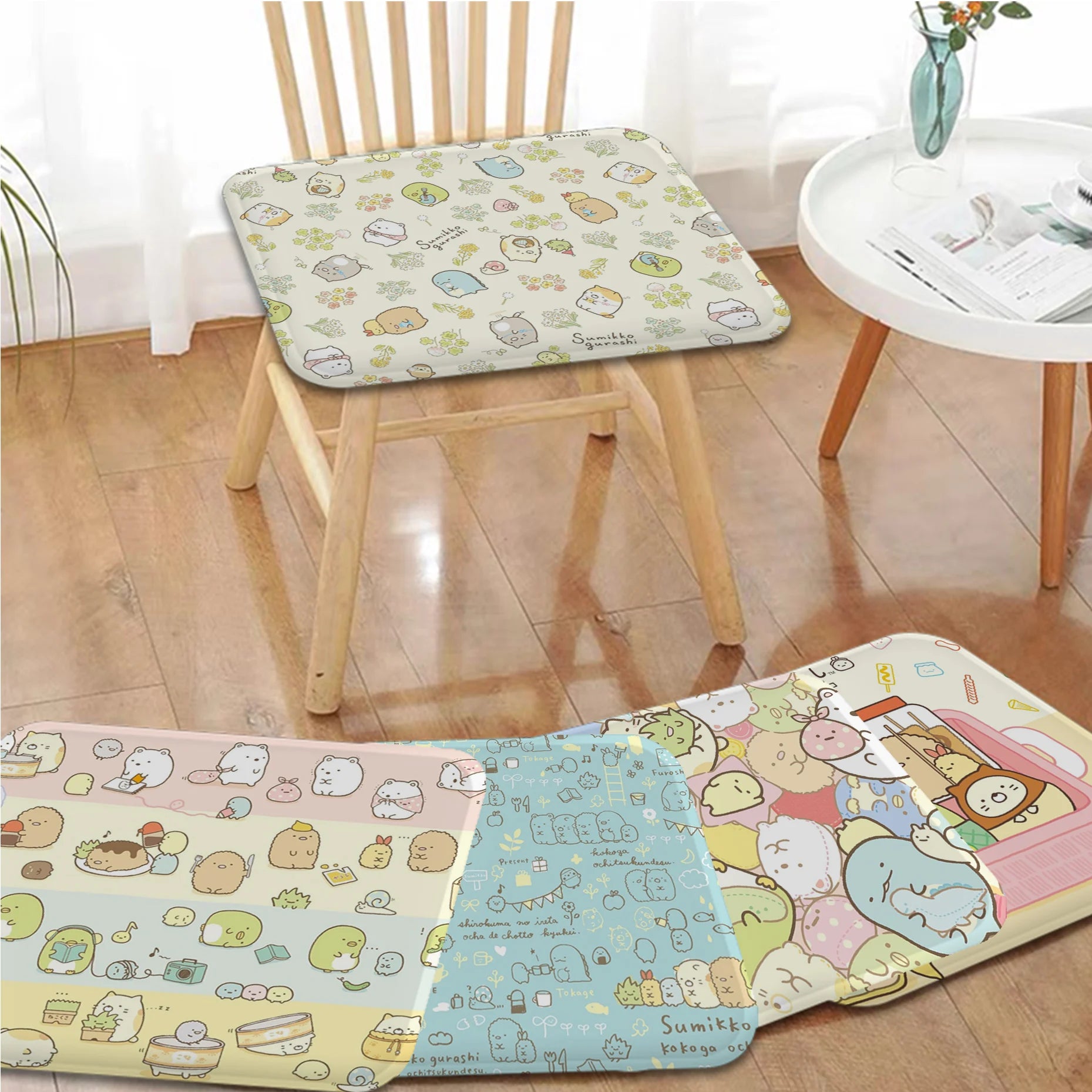 Cute Cartoon Seat Cushion Flannel Sponge Anti-Slip Breathable 40-50cm