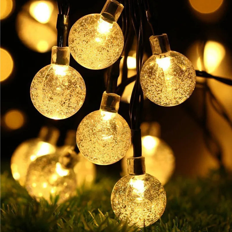 Solar LED Ball String Lights 5M IP65 Waterproof Holiday Decor