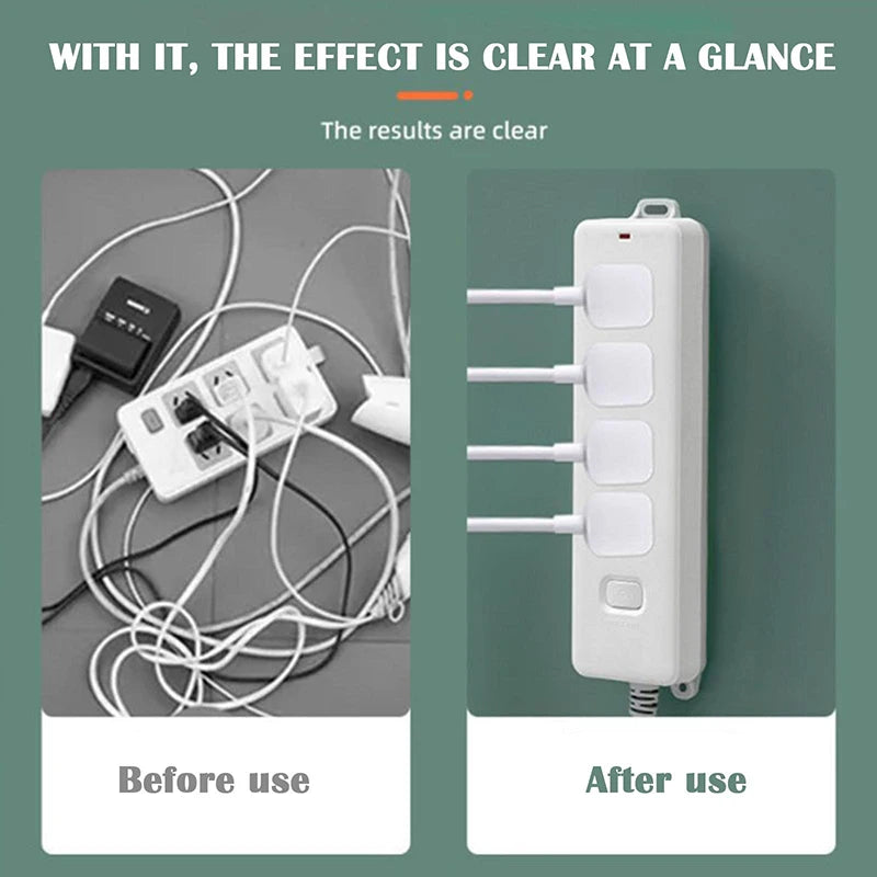 Wall-Mounted Plug-In Retainer – ABS Plastic Storage Holder for Home & Office
