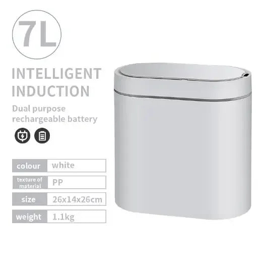7L Smart Sensor Trash Can Automatic Touchless Household Kitchen & Bathroom Waterproof Bin