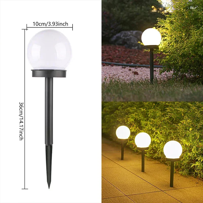 Solar LED Pathway Ball Lights 5M IP65 Waterproof Garden