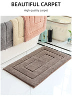 Plush Back-Shaped Bathroom Floor Mat – Anti-Slip Absorbent Foot & Entrance Mat