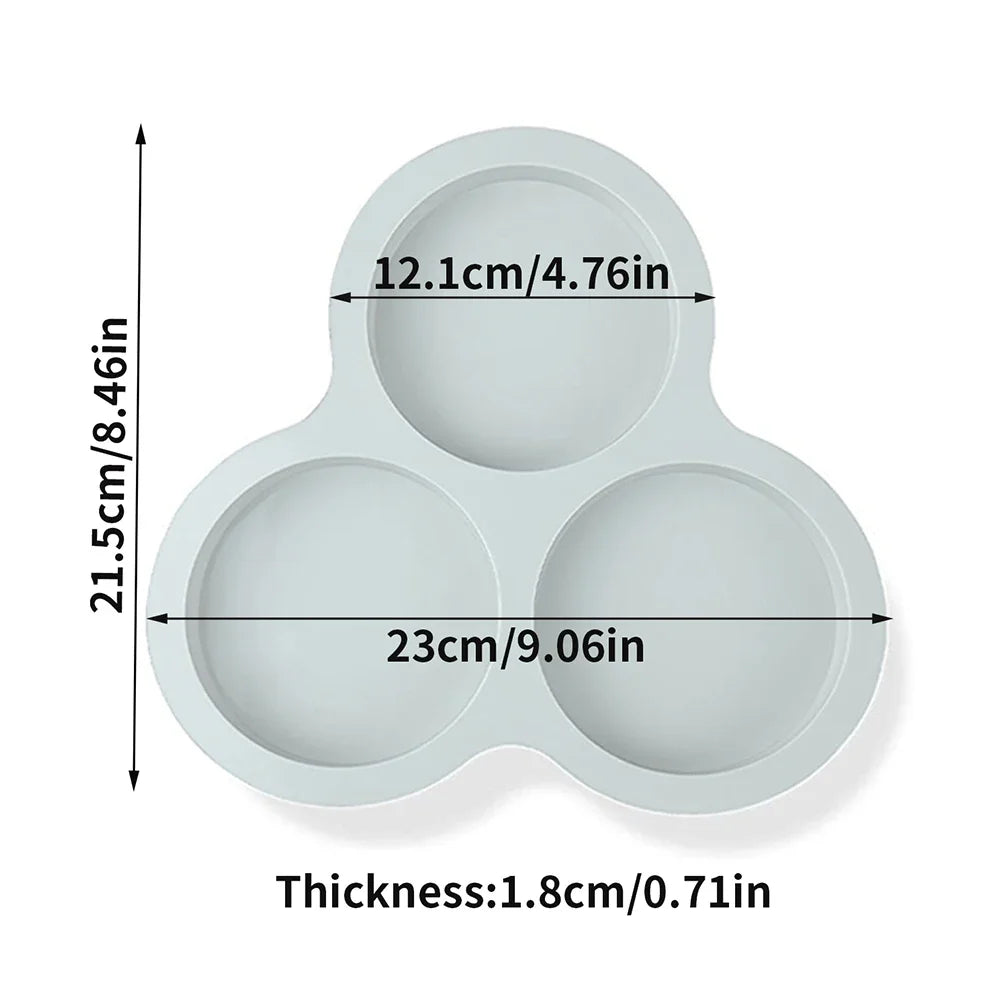 3-Hole Silicone Muffin & Egg Mold – Heat Resistant Bakeware