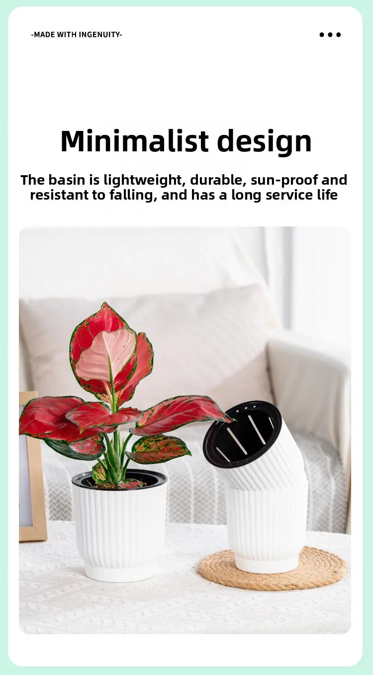 Self-Watering Resin Succulent Planter Pot