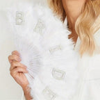 Elegant Bridal Feather Fan Wedding Party Accessory Decorative Fan