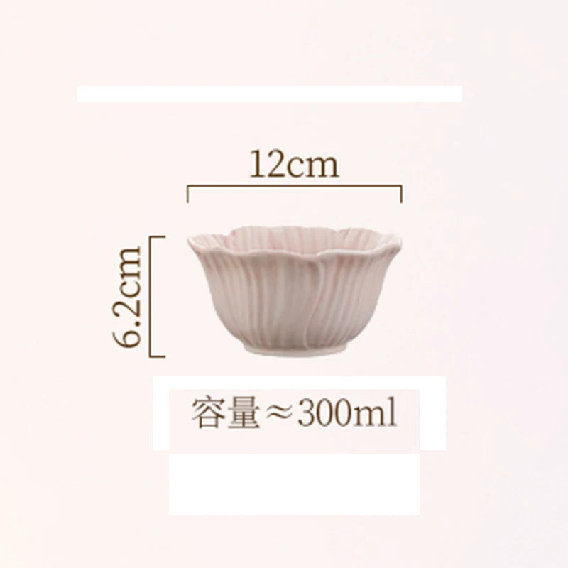 Relief Purple Floral Ceramic Plate – Flower Shaped Durable Tableware