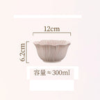Relief Purple Floral Ceramic Plate – Flower Shaped Durable Tableware