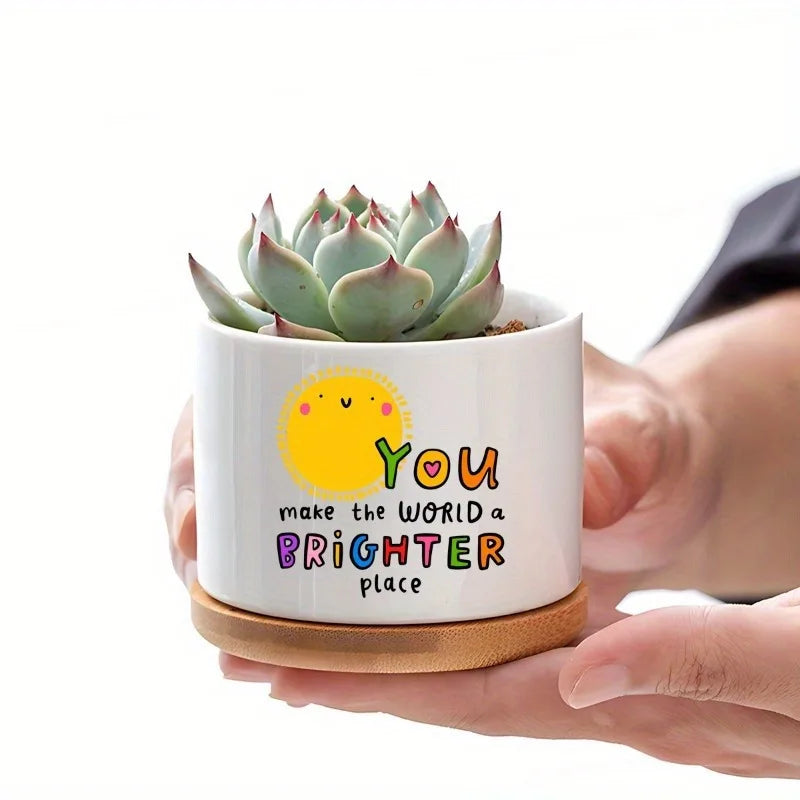 Inspirational Ceramic Succulent Pot with Drainage