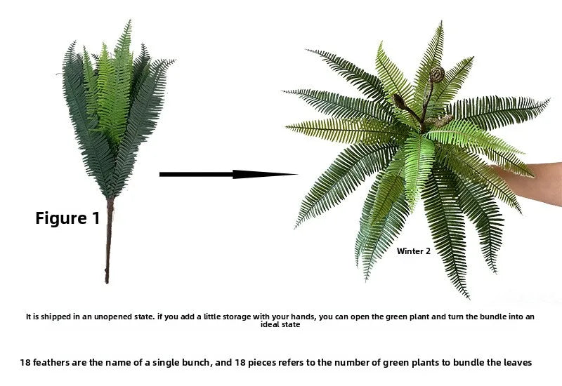 18 Leaves Artificial Boston Fern UV-Resistant Vine