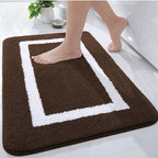 Absorbent Microfiber Bath Mat, Soft Plush Non-Slip Bathroom Rug, Thick Floor Mat for Shower, Toilet & Bedroom