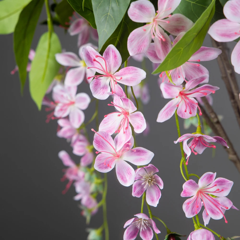95cm Artificial Hanging Jasmine & Peach Blossom Plant