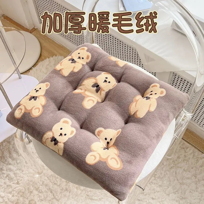 Rectangular Cartoon Velvet Seat Cushion – Memory Foam Comfort Pad