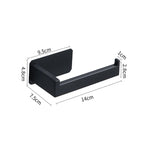 Self-Adhesive Stainless Steel Toilet Paper Holder Black Finish for Bathroom