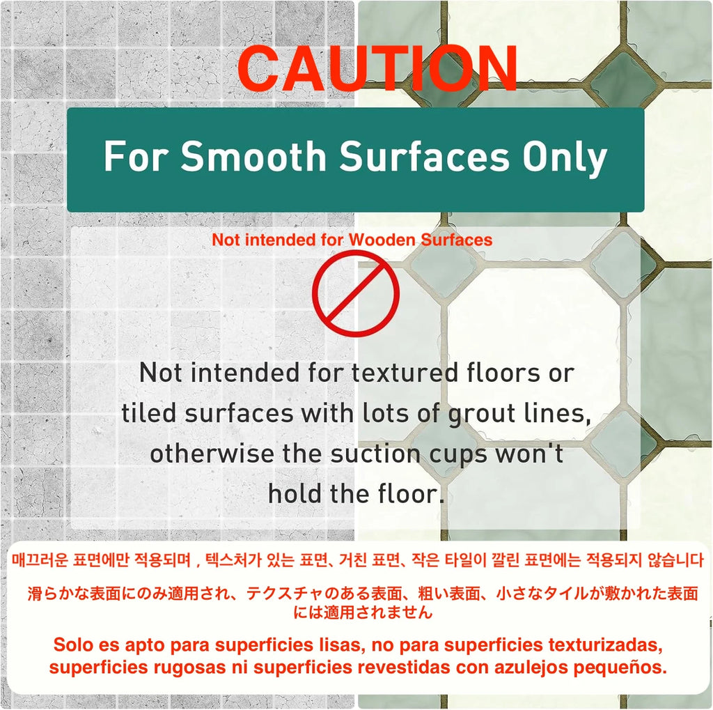 Cartoon Non-Slip PVC Bath Mat with Suction Cups 38x69cm Kid’s Shower Bathtub Rug