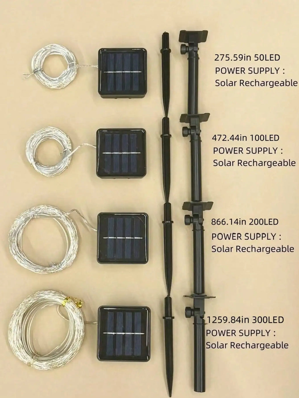 Solar LED Holiday Light IP65 Waterproof Battery-Included Modern Style