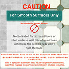 Non-Slip Corner Shower Mat 54x54cm – Rubber Suction Cup Bath Mat with Drain Holes & Massage Foot Surface