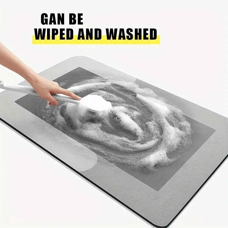 Diatomaceous Earth Bath Mat – Super Absorbent, Non-Slip, Fast Drying Floor Mat for Bathroom