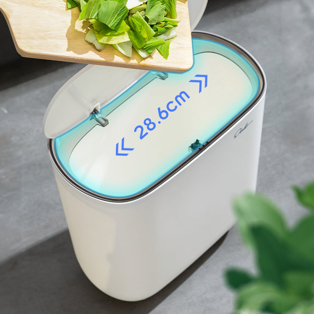 Narrow Press Ring Trash Can with Lid – Bathroom Gap Garbage Bin for Sorting