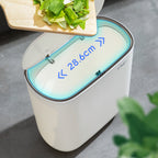 Narrow Press Ring Trash Can with Lid – Bathroom Gap Garbage Bin for Sorting