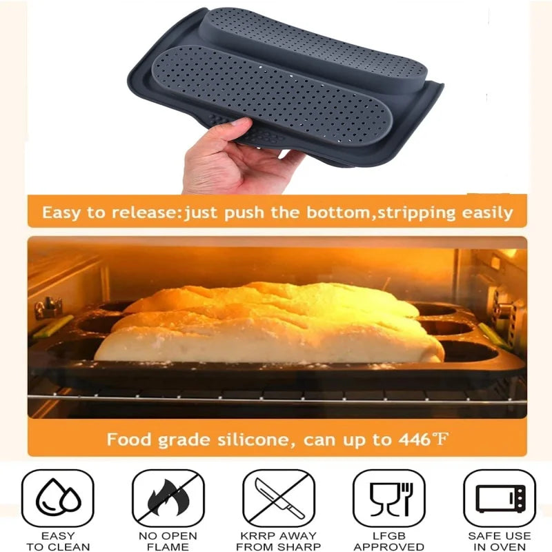 Eco-Friendly Silicone French Bread Mold – Non-Stick & Heat Resistant