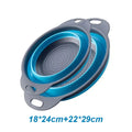 2PCS Silicone Folding Drain Basket – Square & Round Kitchen Strainer